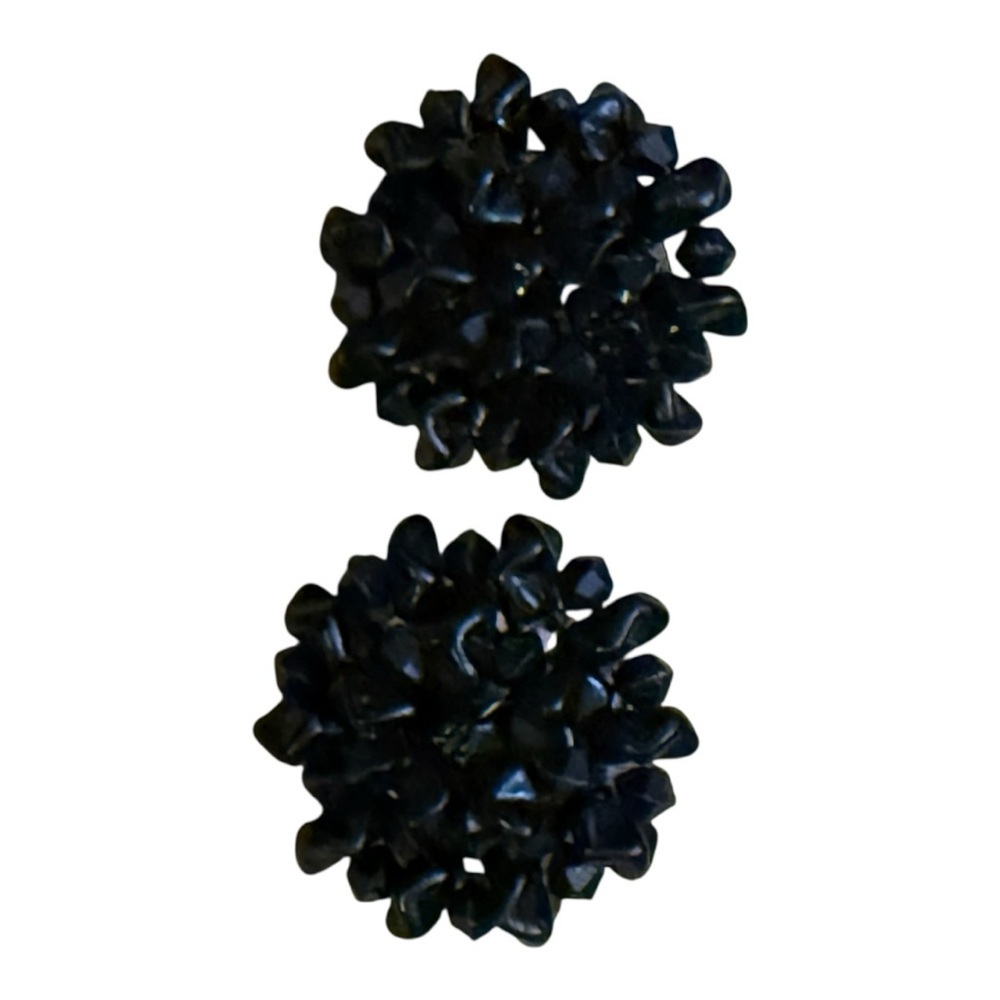 Vintage Black Clip-On Earrings